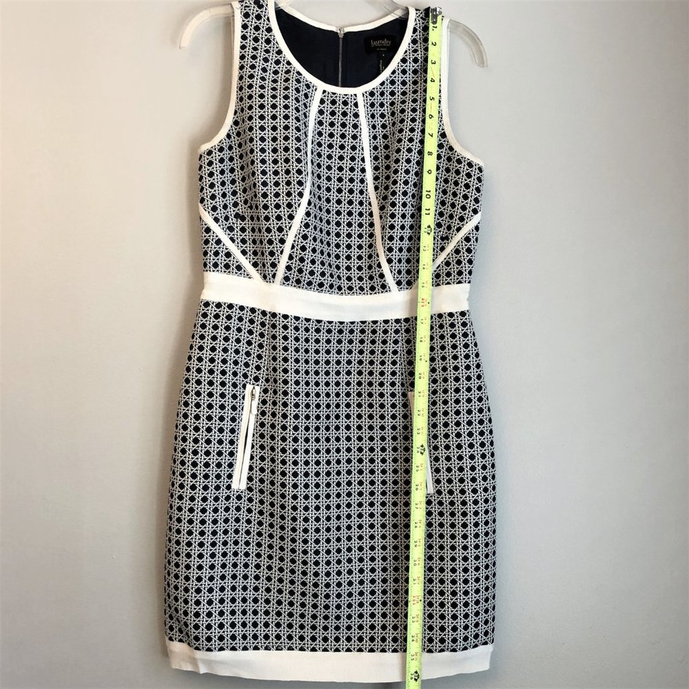 Laundry by Shelli Segal Navy & White Shift Dress Sz 8 - Picture 8 of 13